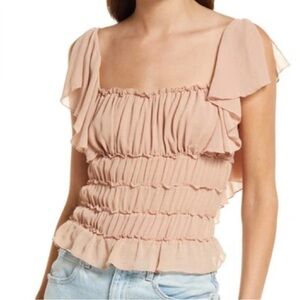 free people Juliet Ruffled Blush Top